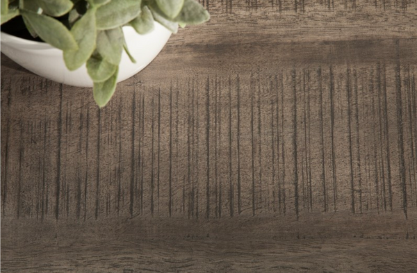 Solid dining table IRON CRAFT 200cm grey mango wood iron sled frame industrial design