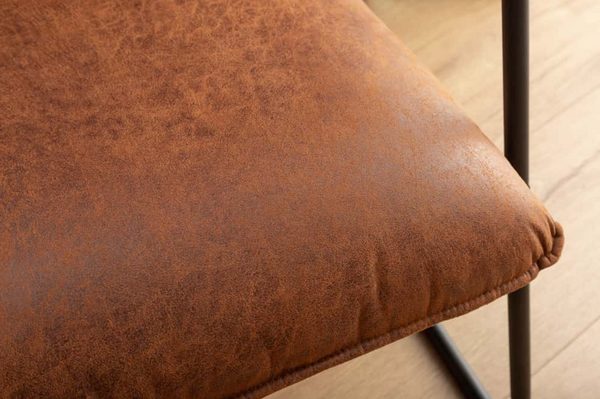 Mustang Lounger Retro Antique Light Brown Chair with Decorative Stitching