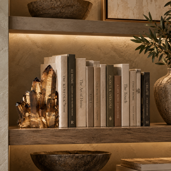 Decorative Smoky Quartz Effect Resin Bookend - 20cm