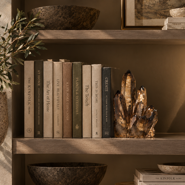 Decorative Smoky Quartz Effect Resin Bookend - 20cm