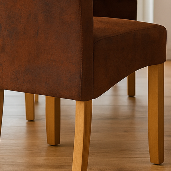 Casa Noble Vintage Look Colonial Style Dining Chairs with Wooden Legs