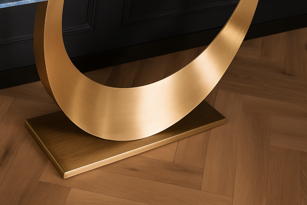 Cetona Italian Sintered Stone Console Table in Crystal Blue Marble Look 160 cm