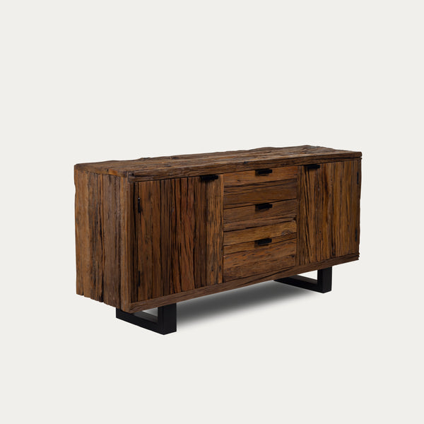 Recycled Wood Sideboard with Black Metal Legs 160 cm – Forest