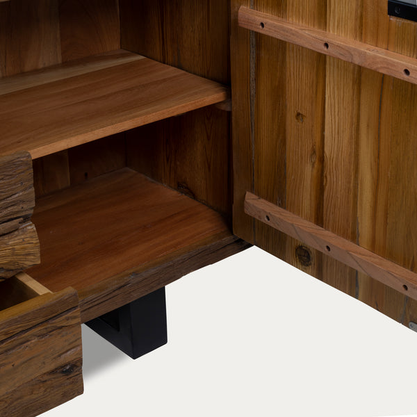 Recycled Wood Sideboard with Black Metal Legs 160 cm – Forest