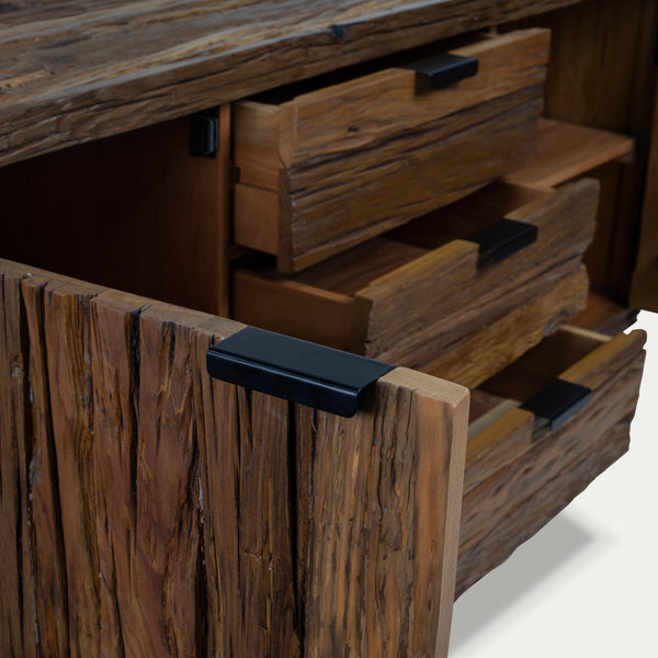 Recycled Wood Sideboard with Black Metal Legs 160 cm – Forest