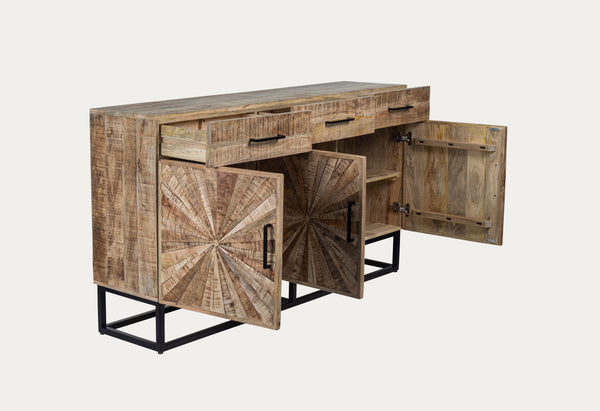 Solid Mango Wood Sideboard with Mosaic Front 160 cm – Artisan