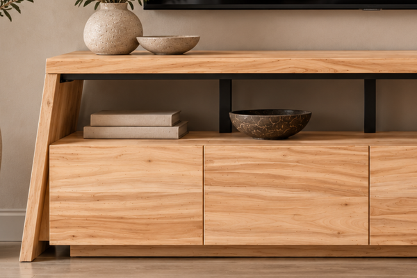 Solid Acacia Wood TV Unit with 5 Drawers – Flow 170cm