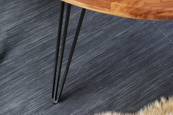 Scorpion Natural Acacia Wood Round Retro Dining Table with Hairpin Legs 120 cm