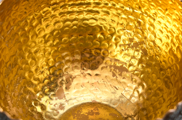 Orient Handcrafted Decorative Bowl In silver With Patina in Classic Hammered Design 23 cm