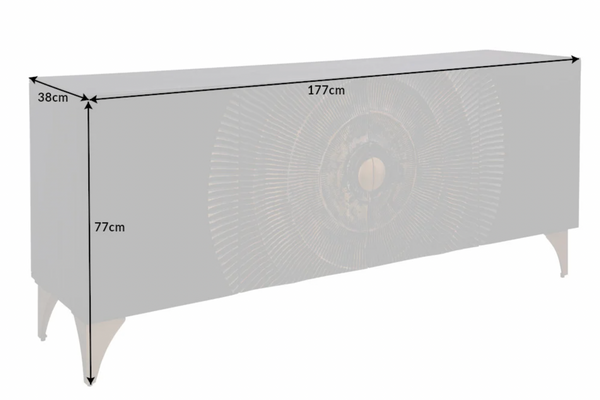 Sunset Handcrafted Solid Mango Wood Black Sideboard 177 cm 2.0