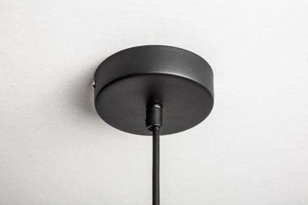 Filigree Suspension Hanging Industrial Cage Lamp Black 36cm