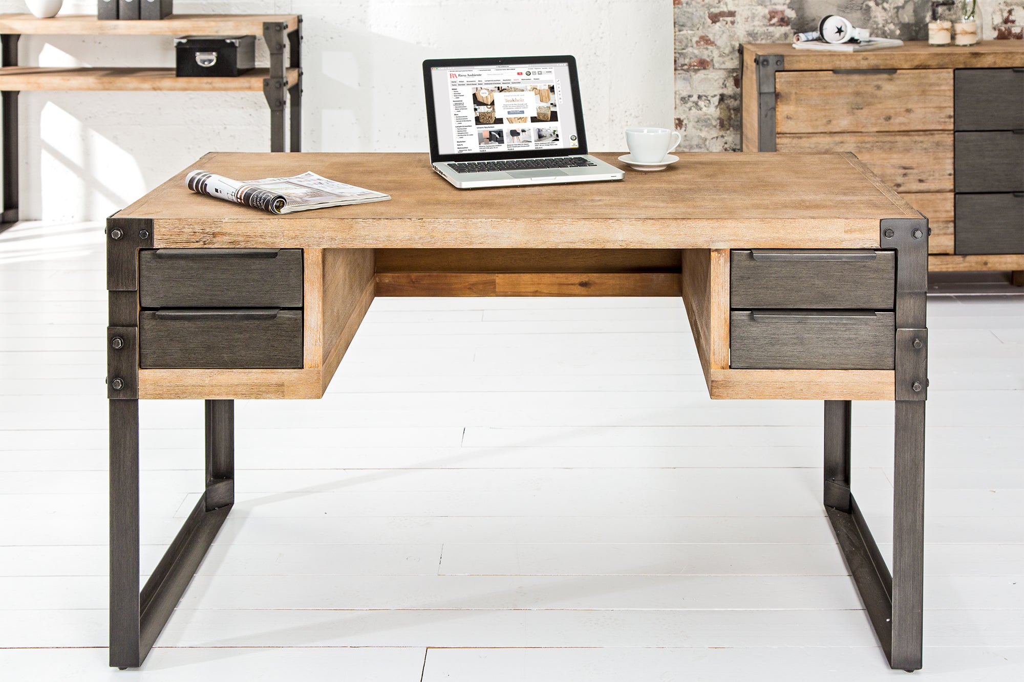 Midway solid online acacia wood desk