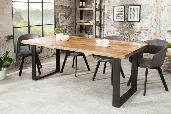 Iron Craft Solid Mango Wood Industrial Dining Table 160 cm