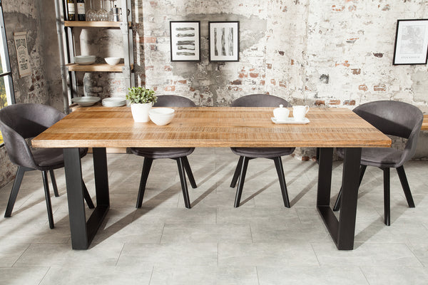 Iron Craft Solid Mango Wood Industrial Dining Table 160 cm