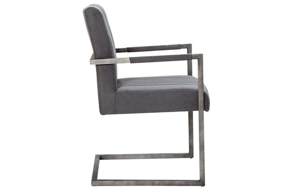 Big Aston Cantilever Steel Armchair Vintage Grey Iron Frame