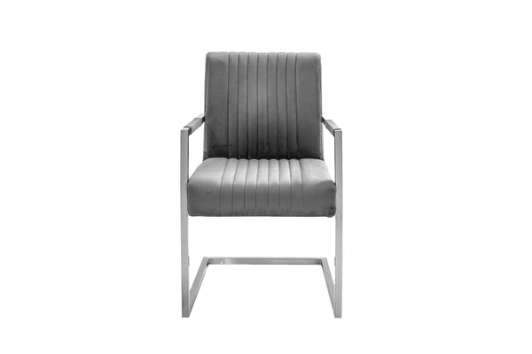 Big Aston Cantilever Steel Armchair Vintage Grey