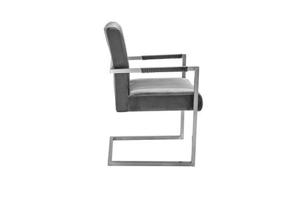 Big Aston Cantilever Steel Armchair Vintage Grey