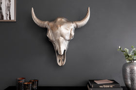 Bull Head Matador Silver Skull Wall Decoration 56cm