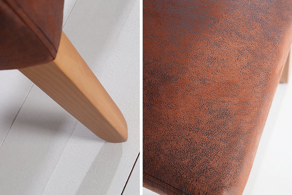 Casa Noble Vintage Look Colonial Style Dining Chairs with Wooden Legs