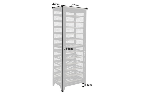 Bodega Tall Solid Pine Wood Wine Cabinet Grey 184 cm