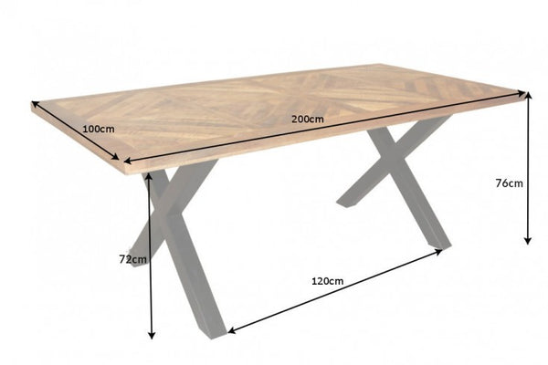 Artwood Home Mango Wood Industrial Dining Table 200 cm