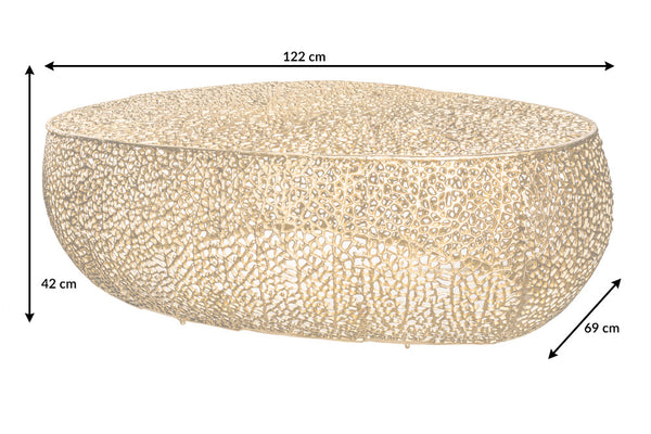 Golden Coral Aluminium Design Gold Coffee Table 120 cm
