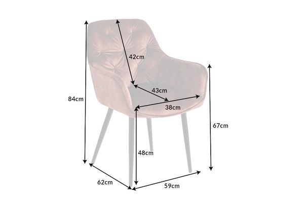 Milano Chesterfield Quilting Design Brown Velvet Dining Chair