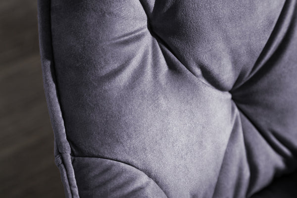 Milano Chesterfield Quilting Design Grey Velvet Dining Chair