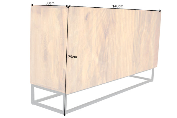 Scorpion Solid Mango Wood Sideboard with Elaborated 3d Carvings 140 cm Brown 2.0