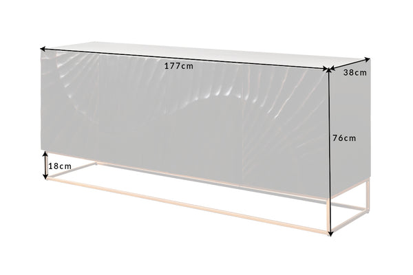 Scorpion Solid Mango Wood Black Sideboard with 3d Effect Fronts 177 cm