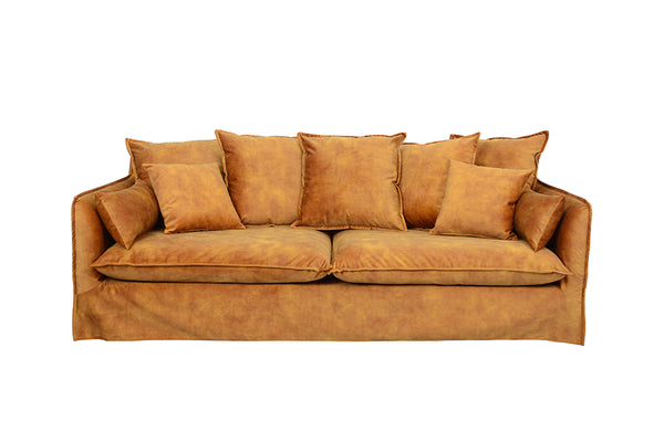 Heaven Large Yellow Mustard Three Seater Sofa with Washable Cover Couch 210 cm