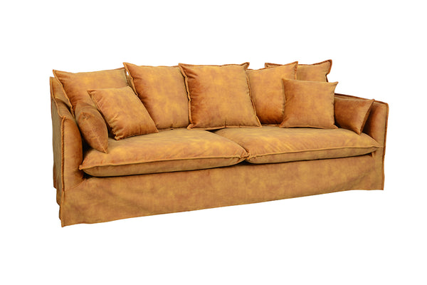 Heaven Large Yellow Mustard Three Seater Sofa with Washable Cover Couch 210 cm